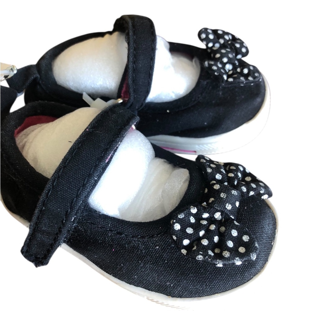 Garanimals Size 3 Black Polka Dot Bow Mary Jane Kids Shoes